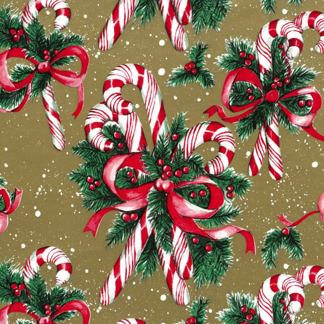 CANDY CANE & BERRIES BUDGET GIFT WRAPPING PAPER VAL 5011