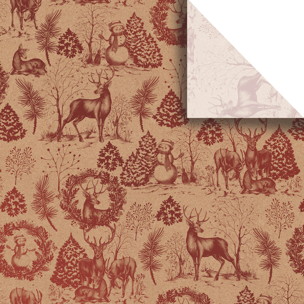 Wholesale Christmas Printed Tissue Winter Woods.