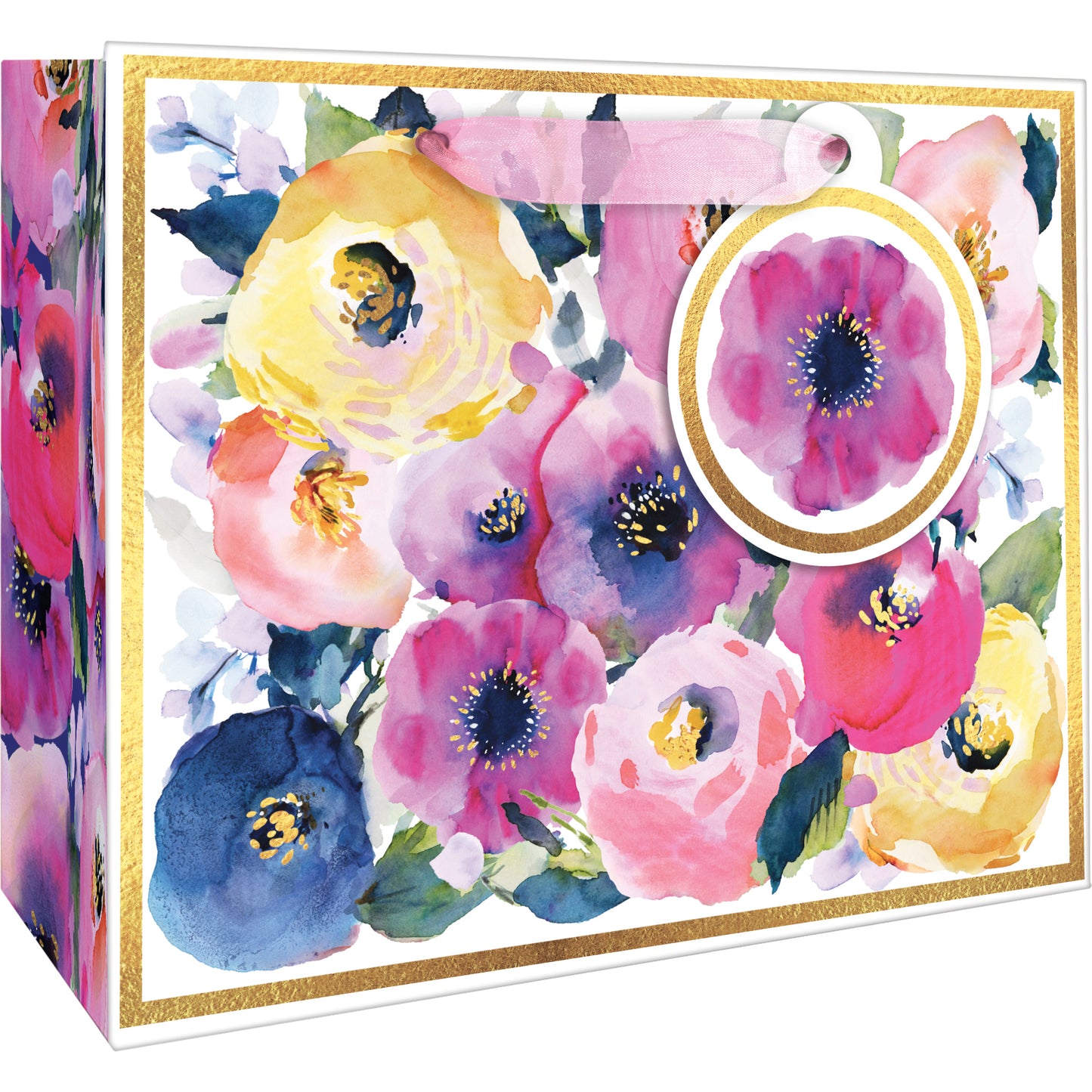 Watercolors Floral Gift Tote Shoppers By Jillson Roberts USA.