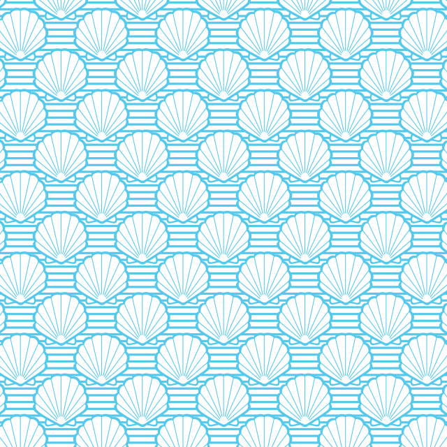 Blue White Shell Gift Wrap By Sullivan Papers