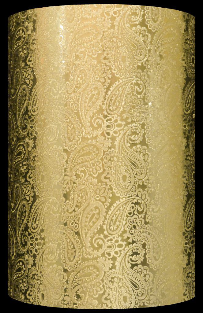 SOLID EMBOSSED GOLD FESTIVE PAISLEY GIFT WRAP MADE IN USA BY SULLIVAN – W H  Koch Packaging