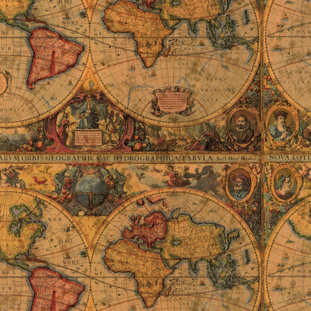 ANTIQUE MAP VALUE PACK GIFT WRAP ROLL
