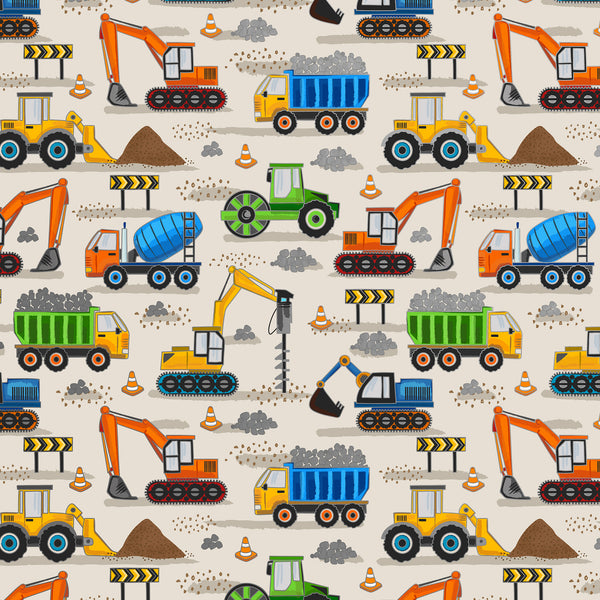 CONSTRUCTION SITE CHILDREN'S GIFT WRAPPING PAPER BY JILLSON ROBERTS B 398.