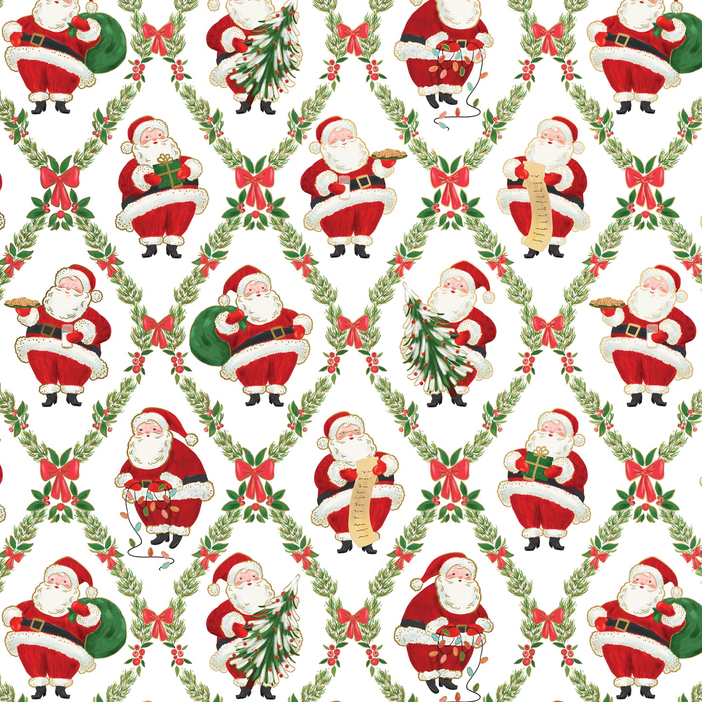 Classic Santa Gift Wrapping Paper