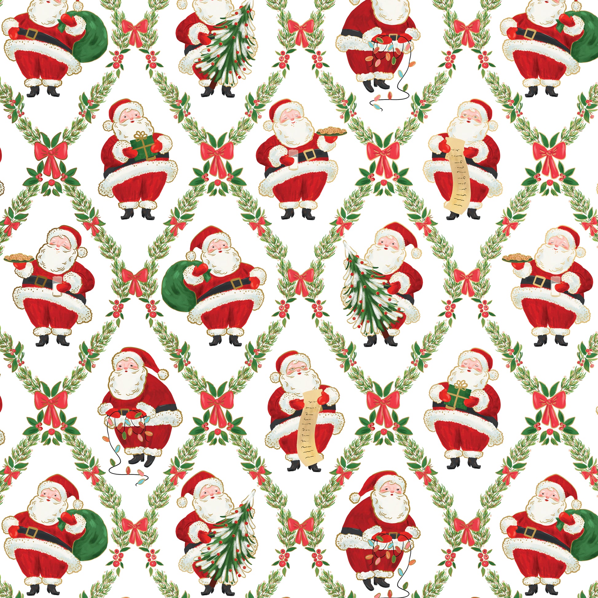 Classic Santa Gift Wrapping Paper