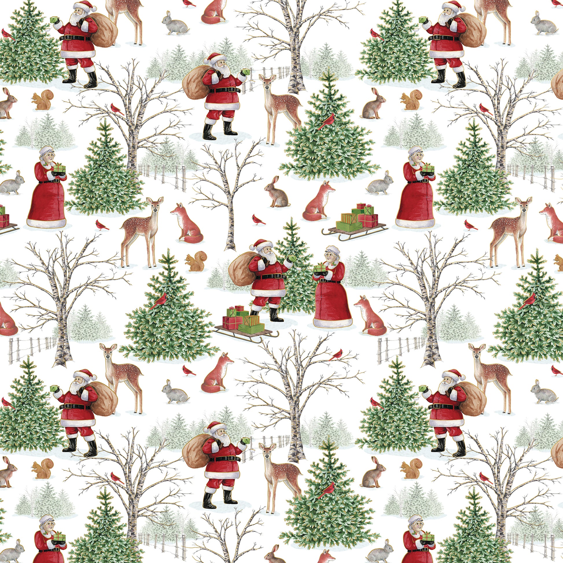 Wholesale Christmas Gift Wrap Paper  Mr & Mrs Claus/