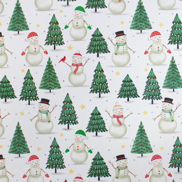 SNOWMEN & TREES CHRISTMAS GIFT WRAPPING PAPER BY SULLIVAN USA  GW 9446