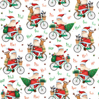 SANTA BICYCLE XMAS GIFT WRAP ROLLS BY JILLSON ROBERTS  USA  XB 738