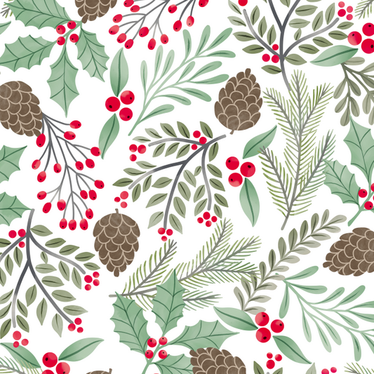 SULLIVAN'S  SMOOTH TEXTURED HOLLY CHRISTMAS WRAP    GW 9498