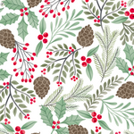 SULLIVAN'S  SMOOTH TEXTURED HOLLY CHRISTMAS WRAP    GW 9498