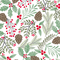 SULLIVAN'S  SMOOTH TEXTURED HOLLY CHRISTMAS WRAP    GW 9498