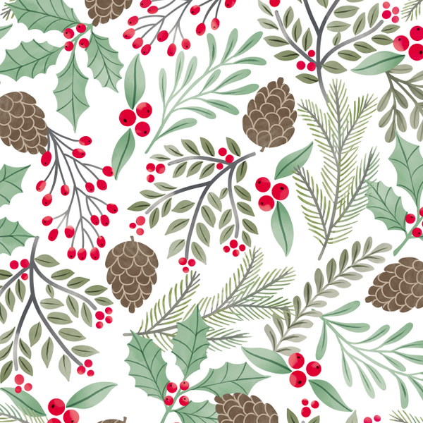 SULLIVAN'S  SMOOTH TEXTURED HOLLY CHRISTMAS WRAP    GW 9498