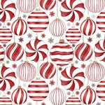 RED WHITE ORNAMENTS CHRISTMAS GIFT WRAP BY JILLSON ROBERTS USA XB 843.