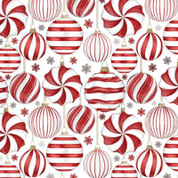 RED WHITE ORNAMENTS CHRISTMAS GIFT WRAP BY JILLSON ROBERTS USA XB 843.