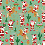 RODEO SANTO CHILDRENS CHRISTMAS GIFT WRAP  BY JILLSON ROBERTS. XB 837.