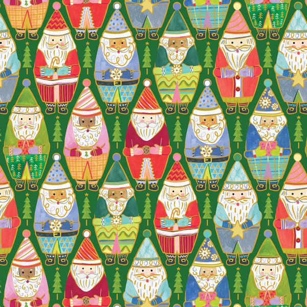 SANTA DOLLS CHILDRENS CHRISTMAS GIFT WRAP   BY JILLSON ROBERTS  XB 820