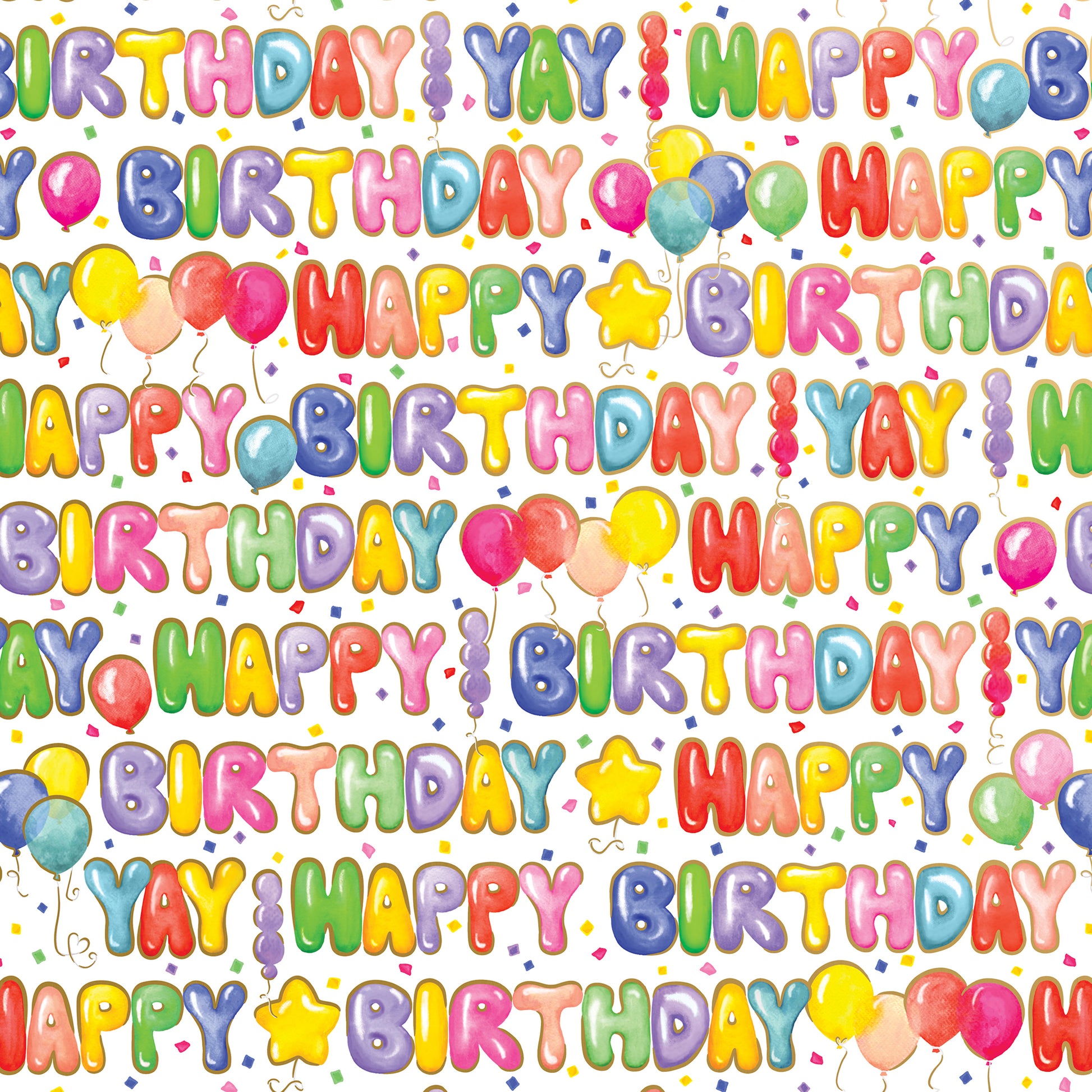 Wholesale Bulk Balloon Lettering Gift Wrap Paper Rolls By Jillson Roberts USA.