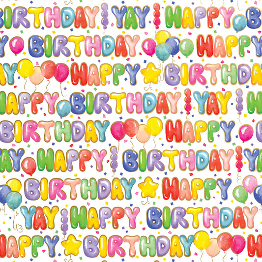 Wholesale Bulk Balloon Lettering Gift Wrap Paper Rolls By Jillson Roberts USA.