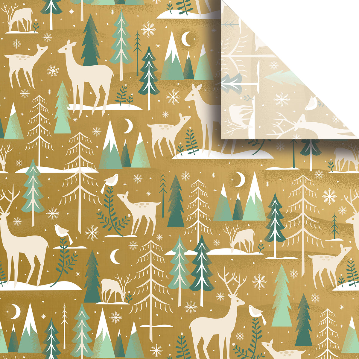 Wholesale Christmas Printed Tissue Winter Serentity Gold