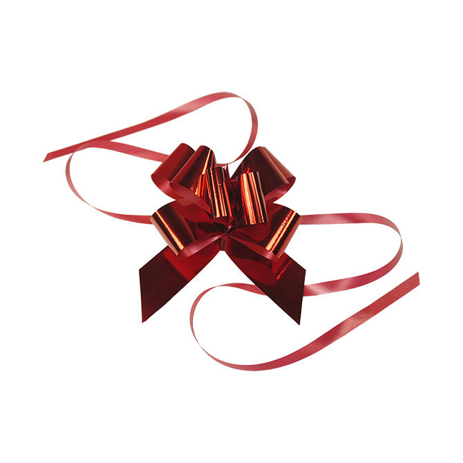 RED GLITTER PULL BOW RIBBONS  PBGRD