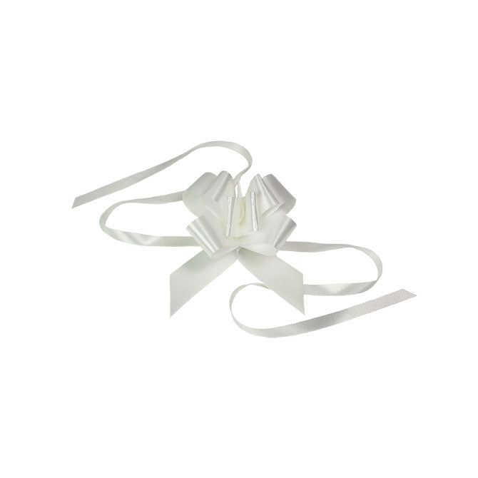 WHITE PULL BOW RIBBONS        PBWH