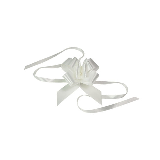 WHITE PULL BOW RIBBONS        PBWH