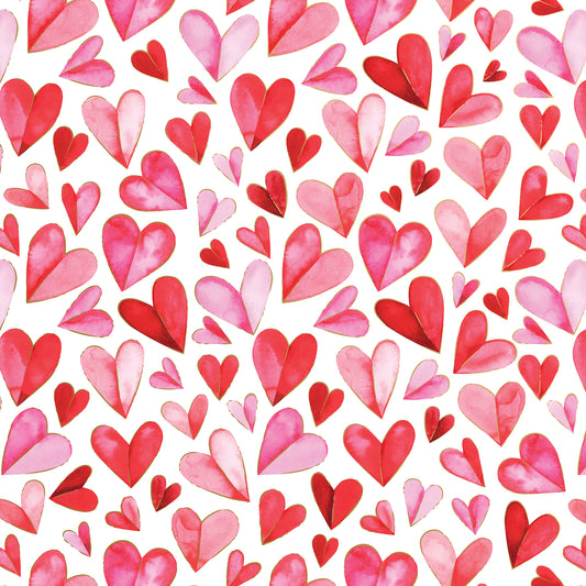 Wholesale Valentine Folded Hearts Gift Wrapping Paper Rolls By Jillson Roberts.
