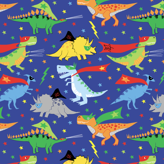 Wholesale Hero Dino Children's Gift Wrap Paper Roll By Sullivan Papers USA.  Free Shipping USA.
