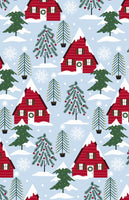 BLUE RED GREEN CHRISTMAS HOUSES BY SULLIVAN PAPERS USA GW 9418