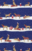 DOGS ON A SLED CHRISTMAS WRAP MFG BY SULLIVAN PAPERS USA GW 9410.