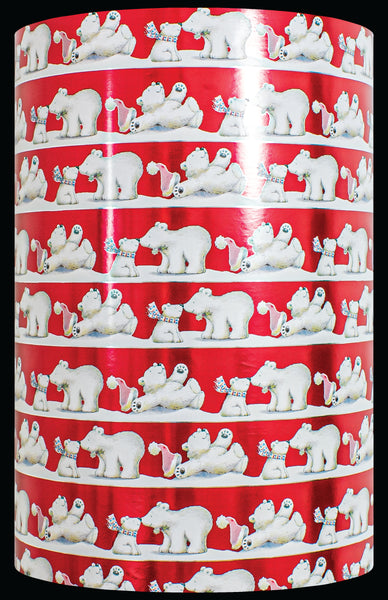 SNOW  WHITE BEARS WITH RED FOIL BACKGROUND METALIZED  GW 9400