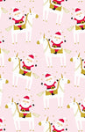 Santa Girly Pink Christmas Gift Wrapping Paper