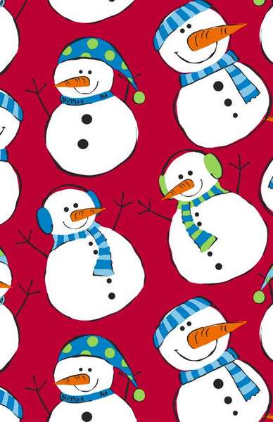 SNOWY SNOW MAN WITH RED BACKGROUND  BY SULLIVAN USA GW 9419
