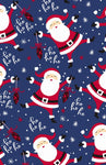 Navy Colored Santa Gift Wrapping Paper