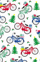 HAPPY BICYCLE & TREE CHRISTMAS  GIFT WRAP BY SULLIVAN PAPERS USA GW 9409