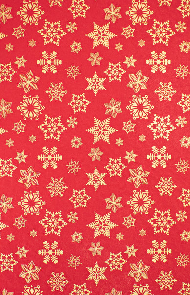 RED & GOLD STAR CHRISTMAS GIFT WRAP BY SULLIVAN USA.   GW 9099