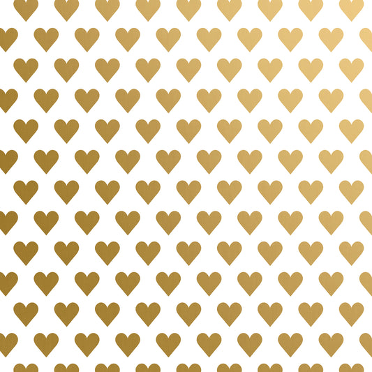 Golden Heart Valentines Gift Wrap