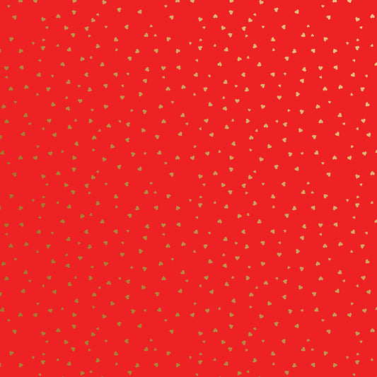 Jillson Roberts Gold Red Heart Valentine Gift Wrap