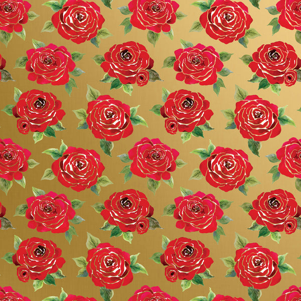 RED ROSES WITH METALLIC GOLD BASE & HIGHLIGHTS   USA  B 462