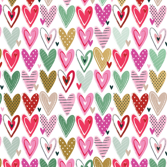 Jillson Roberts Pretty Hearts Gift Wrap