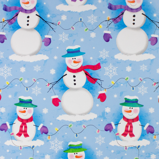SNOW MEN XMAS GIFT WRAPPING PAPERS. FREE SHIPPING USA