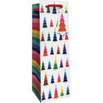 RAINBOW WHITE TREES CHRISTMAS WINE BOTTLE BAGS   120 PER CASE  XBT 502 A