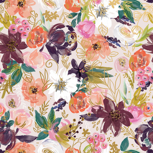 Twig & Twine Floral Gift Wrapping Paper By Jillson Roberts USA.