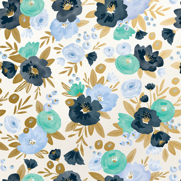 Fresh Flowers Floral Gift Wrapping Paper By Jillson Roberts USA.