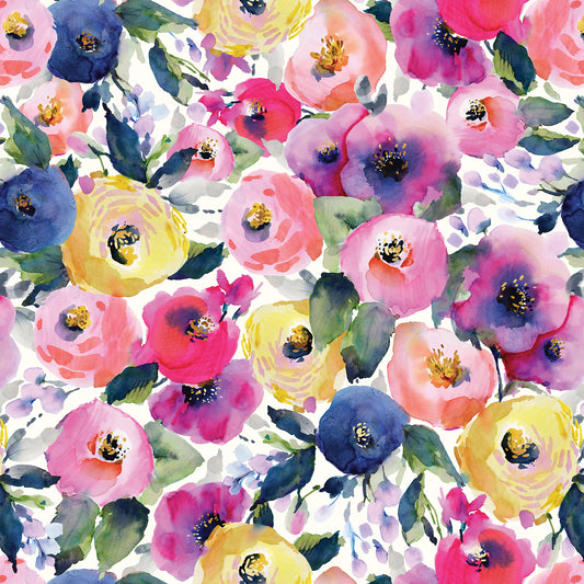 Watercolors Floral Gift Wrapping Paper By Jillson Roberts USA.