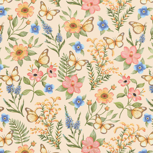Butterfly Floral Gift Wrap By Jillson Roberts