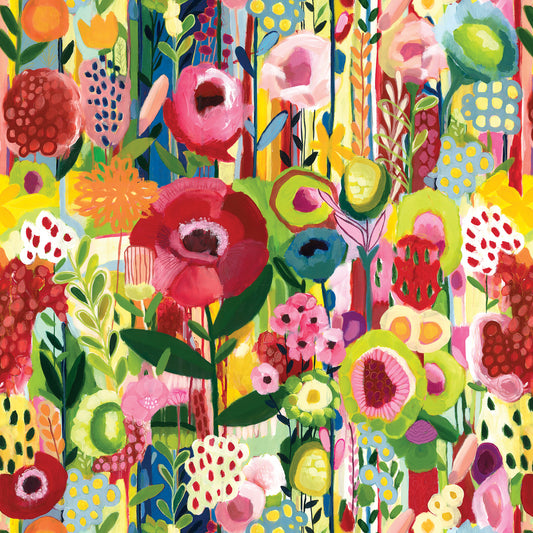 Floral Collage Gift Wrapping Paper By Jillson Roberts USA.
