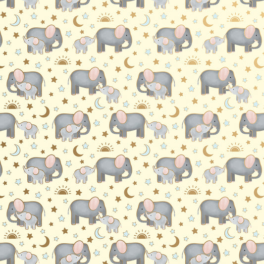 Tiny Baby Elephant Gift Wrapping Paper By Jillson Roberts USA,