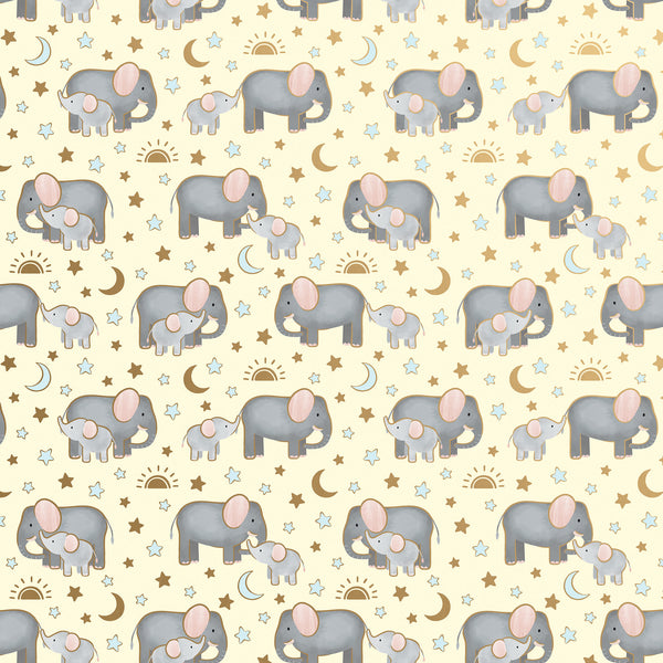 Tiny Baby Elephant Gift Wrapping Paper By Jillson Roberts USA,