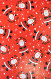 SANTA & CANDY cANE TWO SIDED GIFT WRAP PAPER  gw 7127